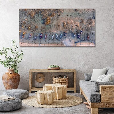 A quiet port in the sunset light Canvas Wall art