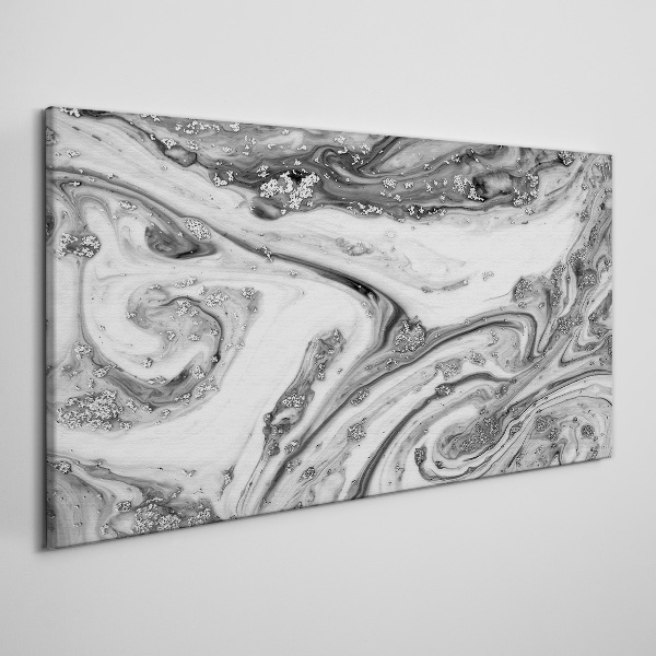 Monochromatic swirls with metallic accents Canvas Wall art