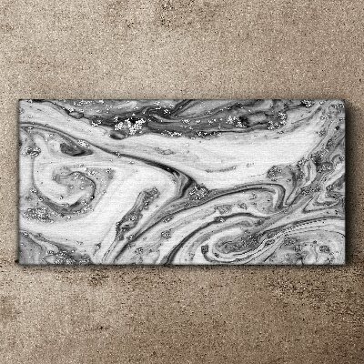 Monochromatic swirls with metallic accents Canvas Wall art