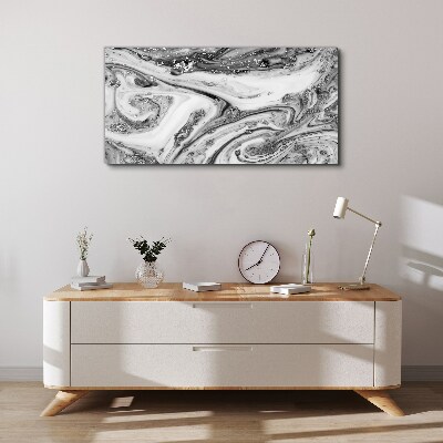 Monochromatic swirls with metallic accents Canvas Wall art