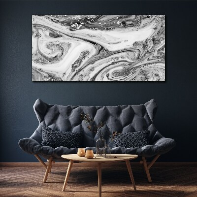 Monochromatic swirls with metallic accents Canvas Wall art