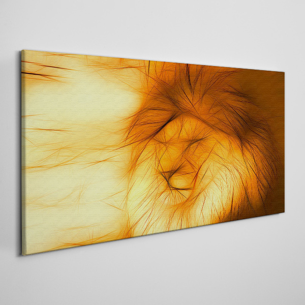 Golden Lion in Abstract Form Canvas Wall art
