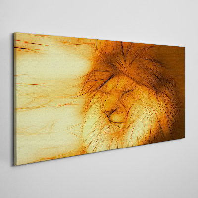 Golden Lion in Abstract Form Canvas Wall art