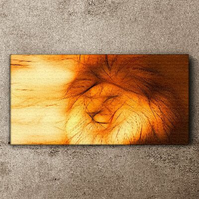 Golden Lion in Abstract Form Canvas Wall art