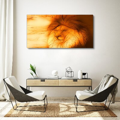 Golden Lion in Abstract Form Canvas Wall art
