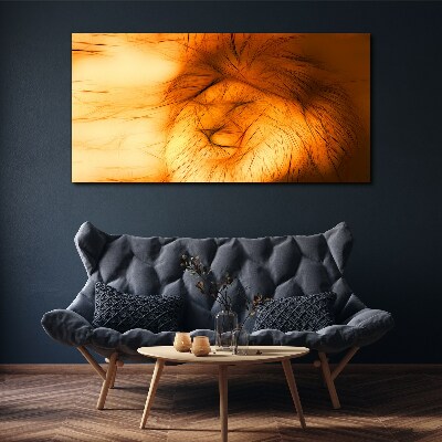 Golden Lion in Abstract Form Canvas Wall art