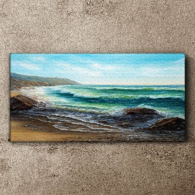 Calm waves on the seashore Canvas Wall art