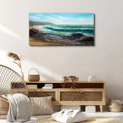 Calm waves on the seashore Canvas Wall art
