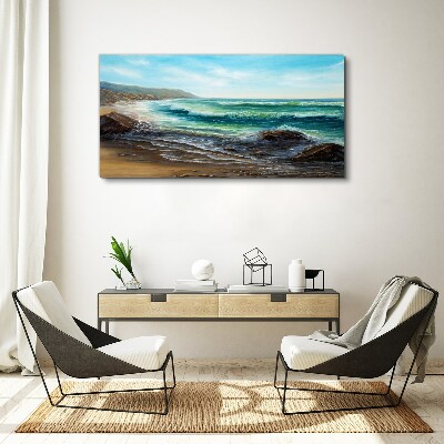 Calm waves on the seashore Canvas Wall art
