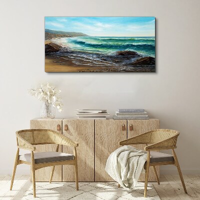 Calm waves on the seashore Canvas Wall art