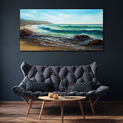 Calm waves on the seashore Canvas Wall art