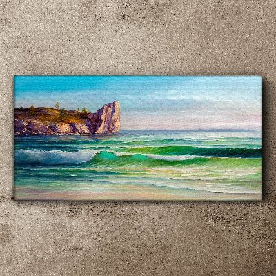 A wave in green and blue Canvas Wall art