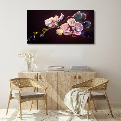 Abstract flowers leaves Canvas Wall art