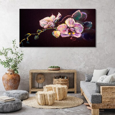 Abstract flowers leaves Canvas Wall art