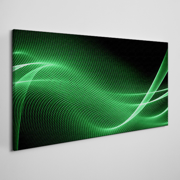Green energy waves Canvas Wall art