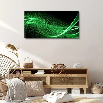 Green energy waves Canvas Wall art