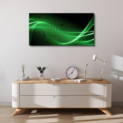 Green energy waves Canvas Wall art