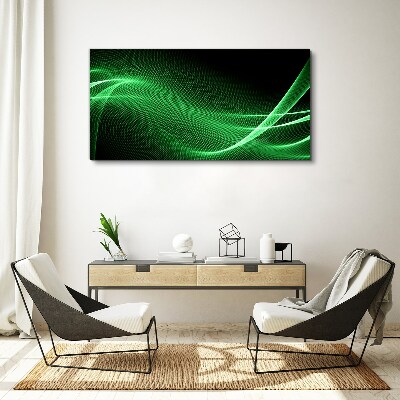Green energy waves Canvas Wall art