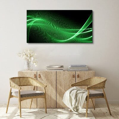 Green energy waves Canvas Wall art