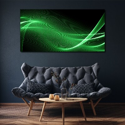 Green energy waves Canvas Wall art