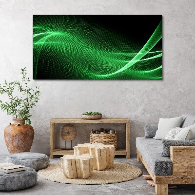 Green energy waves Canvas Wall art