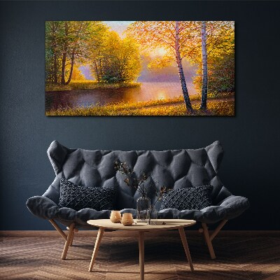 Flowers river nature Canvas Wall art