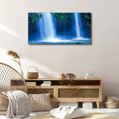 Waterfall water branches Canvas Wall art