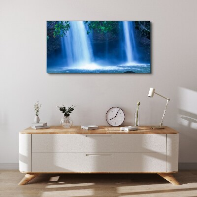 Waterfall water branches Canvas Wall art