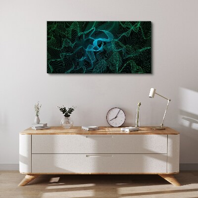 Waves and lines in motion Canvas Wall art