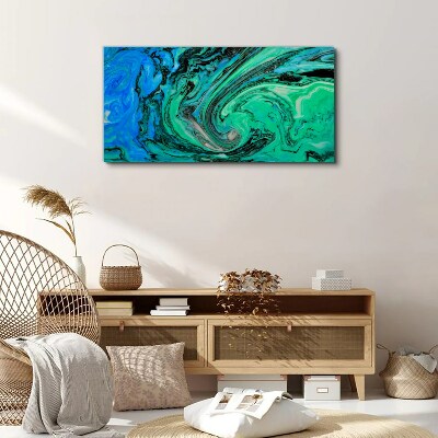 Swirling shades of blue and green Canvas Wall art
