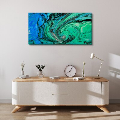 Swirling shades of blue and green Canvas Wall art