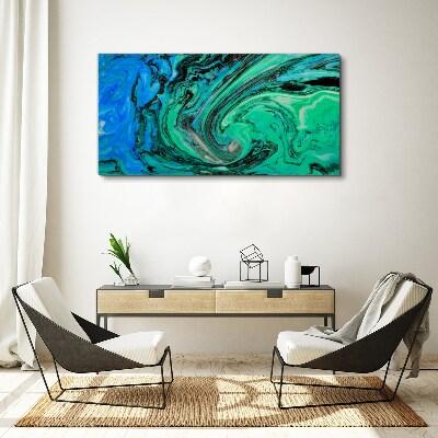 Swirling shades of blue and green Canvas Wall art