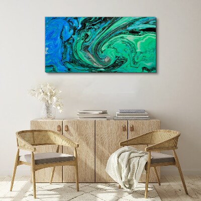 Swirling shades of blue and green Canvas Wall art