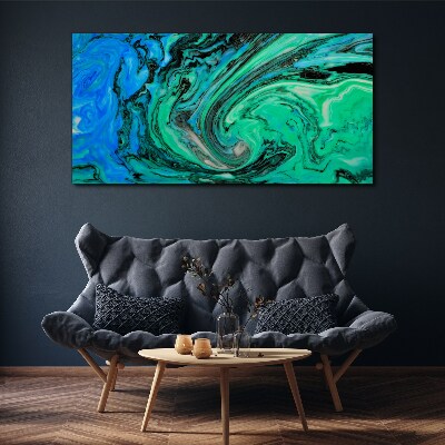Swirling shades of blue and green Canvas Wall art