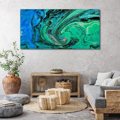 Swirling shades of blue and green Canvas Wall art