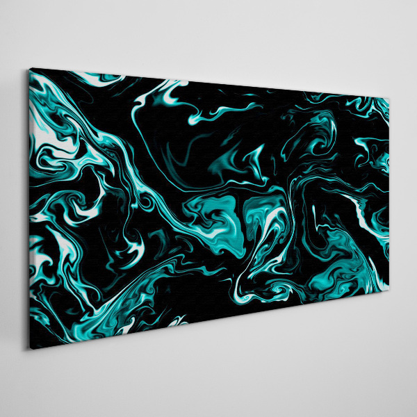 Green and black abstract swirls Canvas Wall art