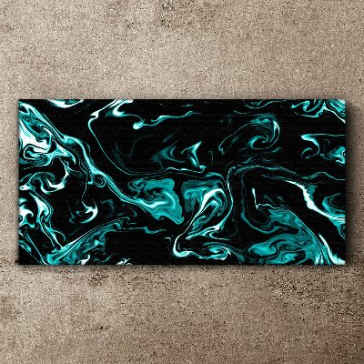Green and black abstract swirls Canvas Wall art