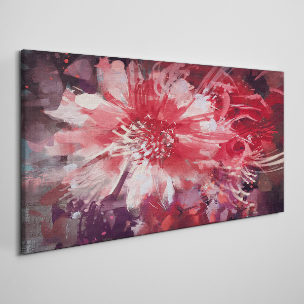 Purple Flowers in Abstract Style Canvas Wall art