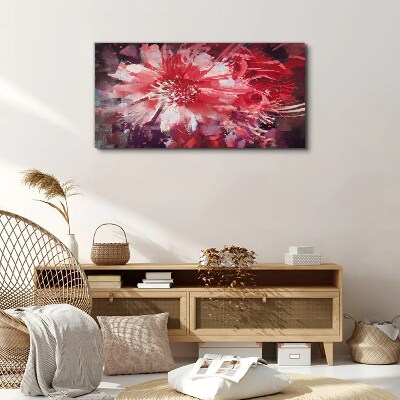 Purple Flowers in Abstract Style Canvas Wall art