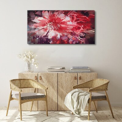 Purple Flowers in Abstract Style Canvas Wall art