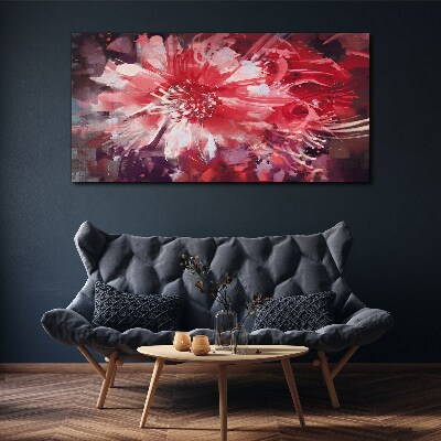 Purple Flowers in Abstract Style Canvas Wall art