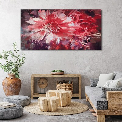 Purple Flowers in Abstract Style Canvas Wall art