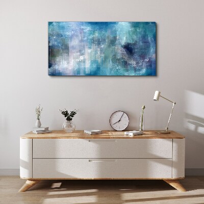 Abstract play of colors in blue tones Canvas Wall art