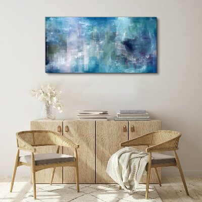 Abstract play of colors in blue tones Canvas Wall art