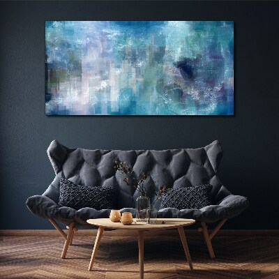 Abstract play of colors in blue tones Canvas Wall art