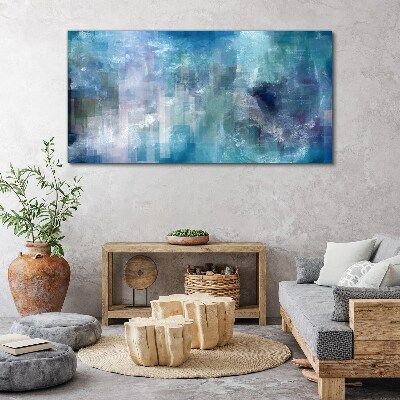 Abstract play of colors in blue tones Canvas Wall art