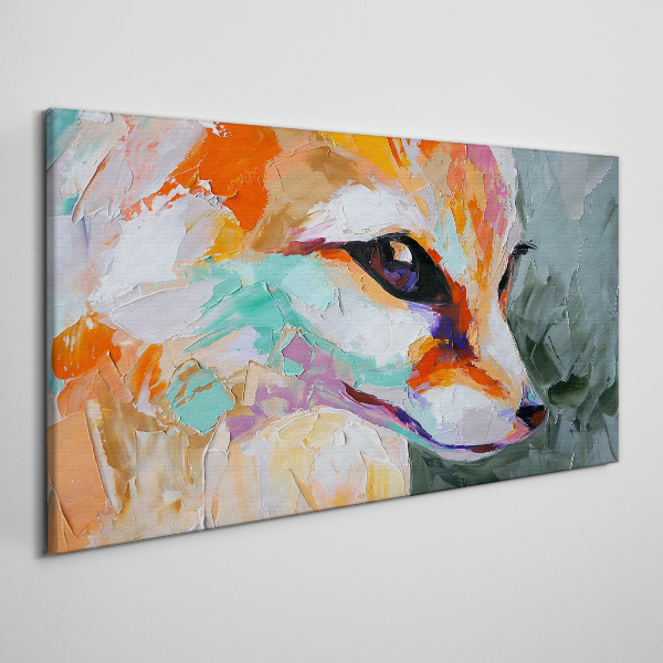 Colorful portrait of a fox Canvas Wall art