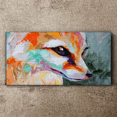 Colorful portrait of a fox Canvas Wall art