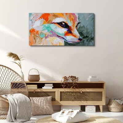 Colorful portrait of a fox Canvas Wall art