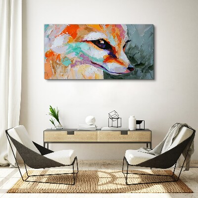 Colorful portrait of a fox Canvas Wall art